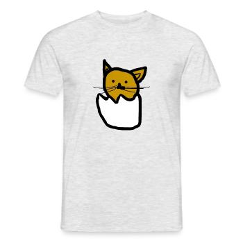 Katze - Männer T-Shirt - Grau meliert - Vorne - AI Model Male 178 dark (178cm)