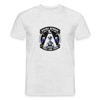 Noobs aufgepasst, Profis sind da - Männer T-Shirt - Grau meliert - Vorne - AI Model Male 178 dark (178cm)