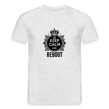 Keep Calm and Reboot - Men's T-Shirt - heather grey - Front - AI Model Male 178 dark (178cm)