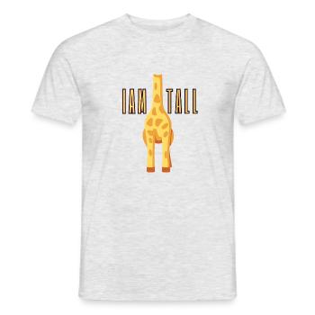 Ich bin groß | Lustiges Giraffen-Design für große Menschen - Männer T-Shirt - Grau meliert - Vorne - AI Model Male 178 dark (178cm)