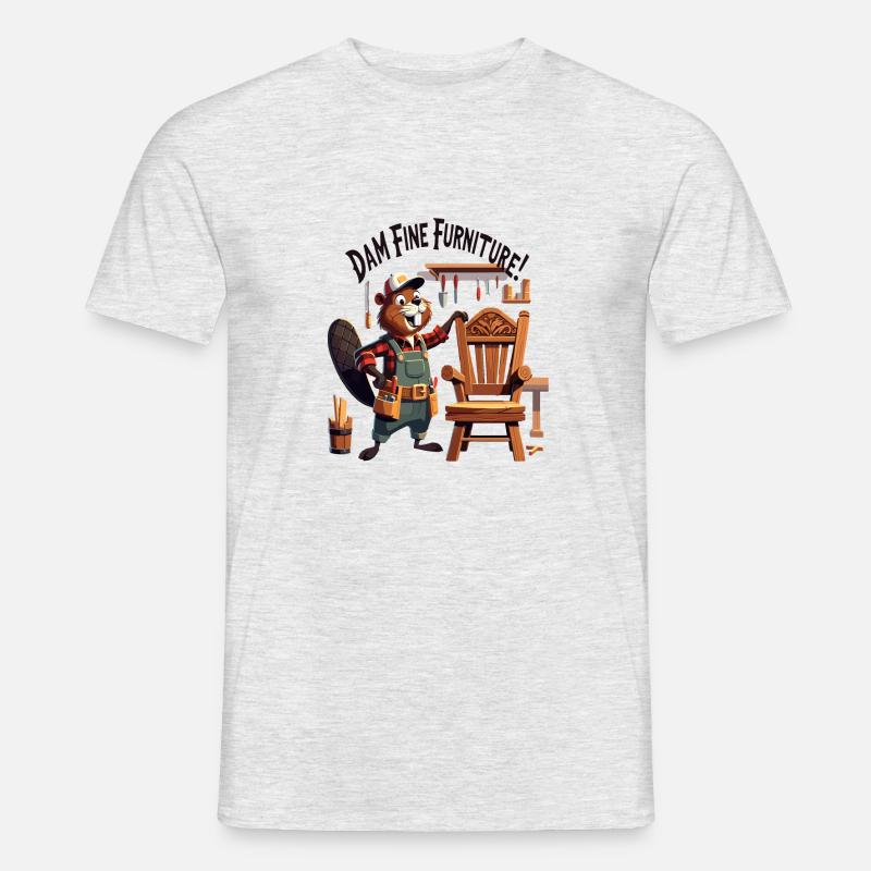 Lustiger Bieber Spruch - Männer T-Shirt - Grau meliert