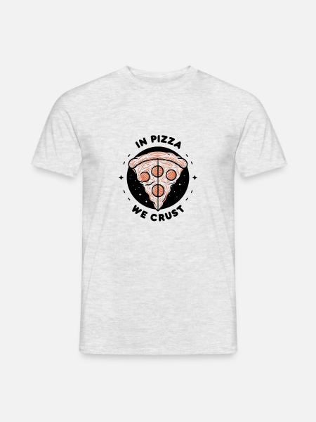 In der Pizza verkrusten wir - Männer T-Shirt - Grau meliert