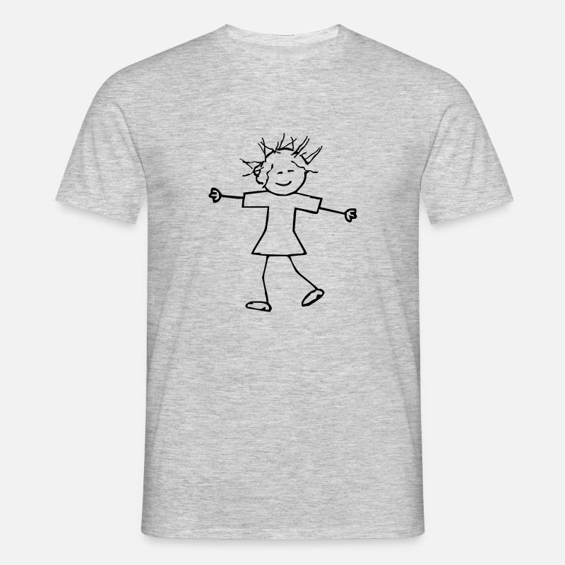 Mädel - Männer T-Shirt - Grau meliert