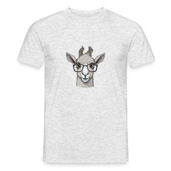 Lama avec lunettes de soleil - T-shirt homme - gris chiné - Devant - AI Model Male 178 dark (178cm)