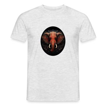 Roter Mandala Elefant - Männer T-Shirt - Grau meliert - Vorne - AI Model Male 178 dark (178cm)