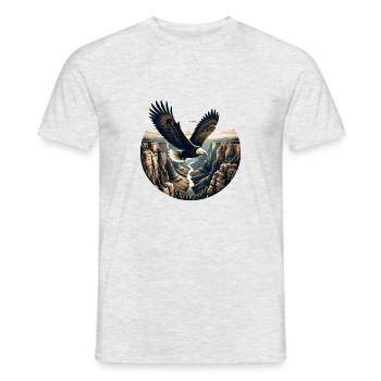 L’aigle s’envole au-dessus du canyon - T-shirt homme - gris chiné - Devant - AI Model Male 178 dark (178cm)