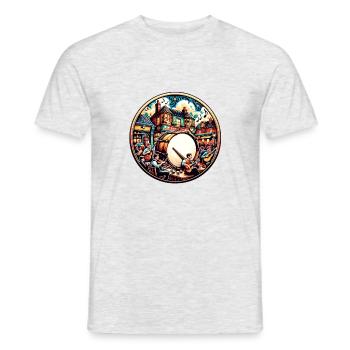 Bodhrán and Irish Pub Music Session - Men's T-Shirt - heather grey - Front - AI Model Male 178 dark (178cm)