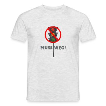 Die Ampel muss Weg - Männer T-Shirt - Grau meliert - Vorne - AI Model Male 178 dark (178cm)