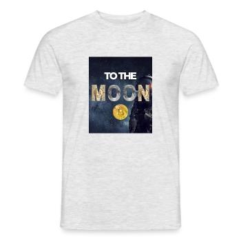 Bitcoin to the Moon - Variante 4 - Männer T-Shirt - Grau meliert - Vorne - AI Model Male 178 dark (178cm)