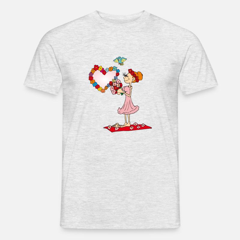 Mädchenkranz bei Hochzeit - Männer T-Shirt - Grau meliert