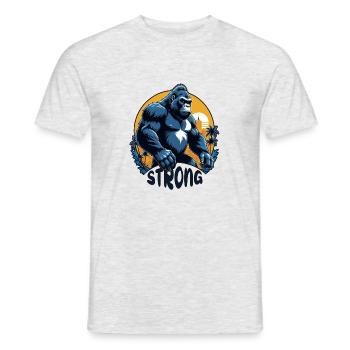 Gorilla mit Goldkette - Männer T-Shirt - Grau meliert - Vorne - AI Model Male 178 dark (178cm)