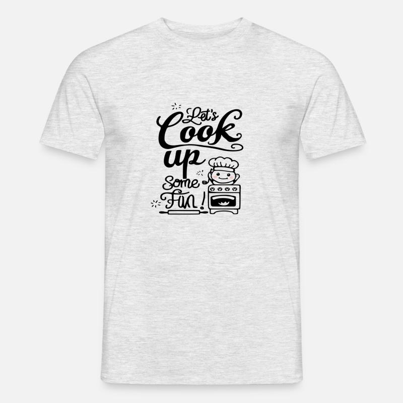 lustiger Spruch Koch Kochen Chef Backen Geschenk - Männer T-Shirt - Grau meliert
