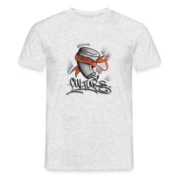 Graffiti culture new york fat cap - T-shirt homme - gris chiné - Devant - AI Model Male 178 dark (178cm)