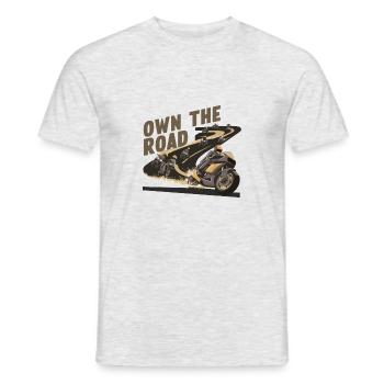 OWN THE ROAD - Men's T-Shirt - heather grey - Front - AI Model Male 178 dark (178cm)