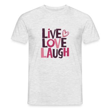 LEBE LIEBE, LACHE - Männer T-Shirt - Grau meliert - Vorne - AI Model Male 178 dark (178cm)