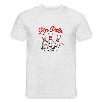 Pin Pals - Lustiger Bowling-Liebhaber Bowler - Männer T-Shirt - Grau meliert - Vorne - AI Model Male 178 dark (178cm)