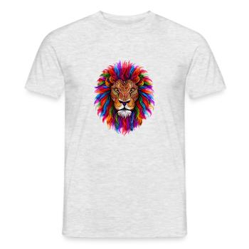 Psychedelischer Löwe - Männer T-Shirt - Grau meliert - Vorne - AI Model Male 178 dark (178cm)