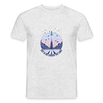 Der Himmel ist nicht mehr die Grenze - blau - Männer T-Shirt - Grau meliert - Vorne - AI Model Male 178 dark (178cm)