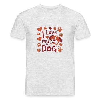 J’AIME MON CHIEN - T-shirt homme - gris chiné - Devant - AI Model Male 178 dark (178cm)