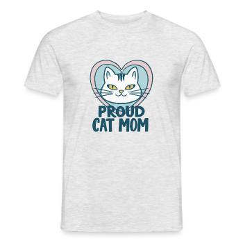 FIÈRE MAMAN CHAT - T-shirt homme - gris chiné - Devant - AI Model Male 178 dark (178cm)