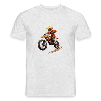 Motocross und Dirt bike - Männer T-Shirt - Grau meliert - Vorne - AI Model Male 178 dark (178cm)
