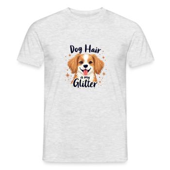 HUNDEHAARE SIND MEIN GLITZER - Männer T-Shirt - Grau meliert - Vorne - AI Model Male 178 dark (178cm)