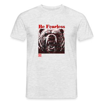 Furtchlos wie ein Bär, Mutig - Männer T-Shirt - Grau meliert - Vorne - AI Model Male 178 dark (178cm)