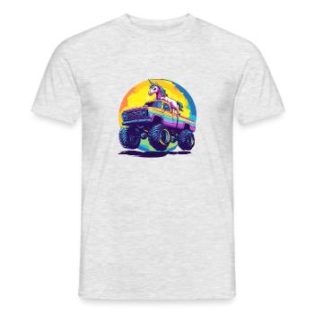 Monster Truck und Einhorn - Männer T-Shirt - Grau meliert - Vorne - AI Model Male 178 dark (178cm)