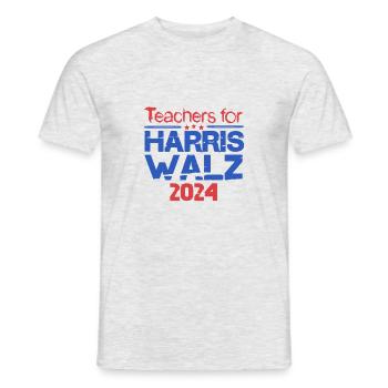 Teacher for Harris Walz 2024 - Men's T-Shirt - heather grey - Front - AI Model Male 178 dark (178cm)