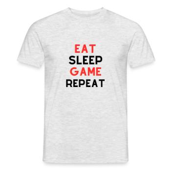 Manger dormir jeu Répéter - T-shirt homme - gris chiné - Devant - AI Model Male 178 dark (178cm)