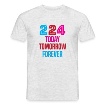 224 Aujourd’hui, demain, pour toujours - T-shirt homme - gris chiné - Devant - AI Model Male 178 dark (178cm)