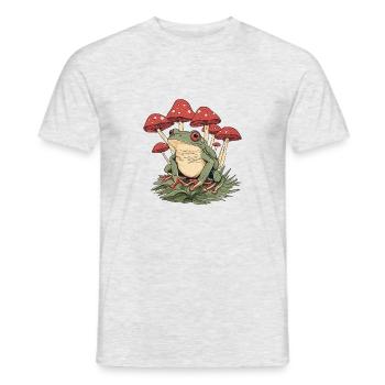 Cottagecore Frog with Mushrooms - Men's T-Shirt - heather grey - Front - AI Model Male 178 dark (178cm)