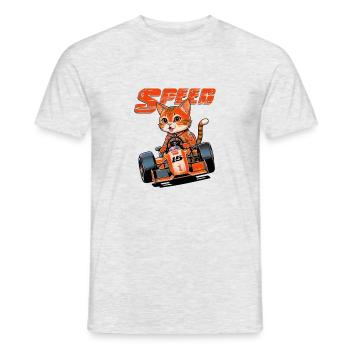 Fast Feline Racer Fast Feline - Men's T-Shirt - heather grey - Front - AI Model Male 178 dark (178cm)
