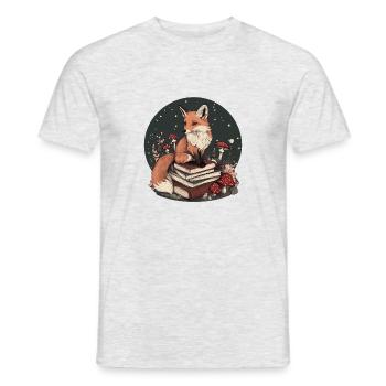 Cottagecore Renard avec des livres - T-shirt homme - gris chiné - Devant - AI Model Male 178 dark (178cm)