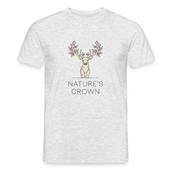 DIE KRONE DER NATUR - Männer T-Shirt - Grau meliert - Vorne - AI Model Male 178 dark (178cm)