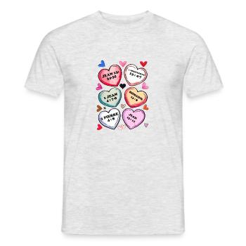 Verset biblique chrétien de la Saint-Valentin - T-shirt homme - gris chiné - Devant - AI Model Male 178 dark (178cm)