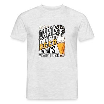 Darts and Beer darum bin ich hier Geschenkidee - Männer T-Shirt - Grau meliert - Vorne - AI Model Male 178 dark (178cm)