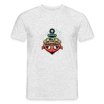 Nordstyle Papitän Ankerdesign N° 1 Ville - T-shirt homme - gris chiné - Devant - AI Model Male 178 dark (178cm)