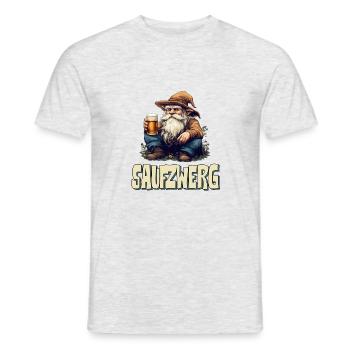 Saufzwerg - witziges Karneval Fasching - Männer T-Shirt - Grau meliert - Vorne - AI Model Male 178 dark (178cm)