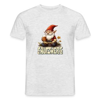 lustiger Zwerg mit Bier - Männer T-Shirt - Grau meliert - Vorne - AI Model Male 178 dark (178cm)