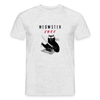Katzenninja – Lautlos in der Küche unterwegs - Männer T-Shirt - Grau meliert - Vorne - AI Model Male 178 dark (178cm)