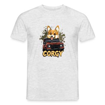 Defender Land Corgy Rover Landy 4x4 Landie Queen - Männer T-Shirt - Grau meliert - Vorne - AI Model Male 178 dark (178cm)