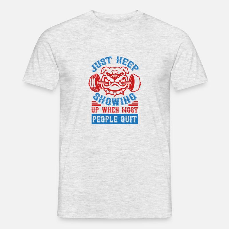 get strong - Männer T-Shirt - Grau meliert