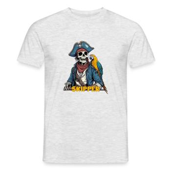 Skipper Pirate - Men's T-Shirt - heather grey - Front - AI Model Male 178 dark (178cm)