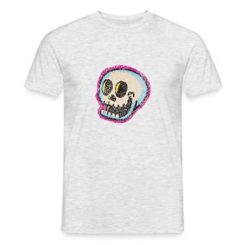 Skull Halloween Skater Skull Gift Idea - Men's T-Shirt - heather grey - Front - AI Model Male 178 dark (178cm)