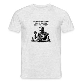 Binärer Pasta Code Robot - Männer T-Shirt - Grau meliert - Vorne - AI Model Male 178 dark (178cm)