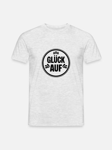 Erzgebirge Glueck auf - Männer T-Shirt - Grau meliert