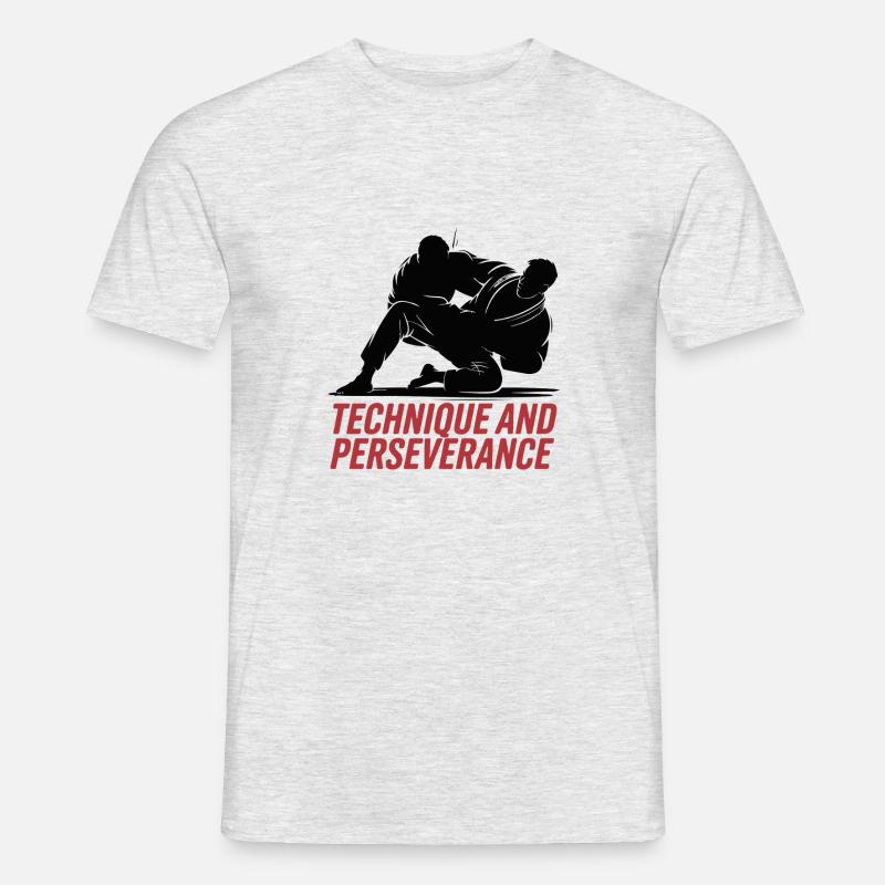TECHNIK UND AUSDAUER - Männer T-Shirt - Grau meliert