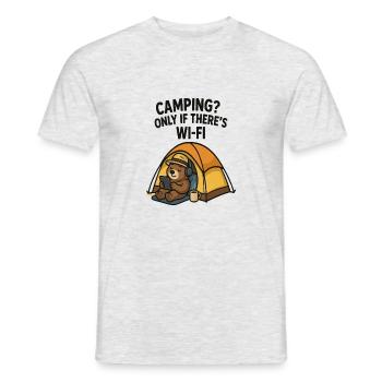 camping - only with Wi-fi. - Männer T-Shirt - Grau meliert - Vorne - AI Model Male 178 dark (178cm)