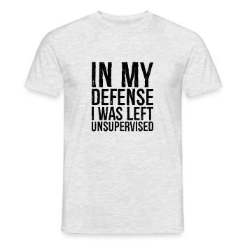 In my defense I was left unsupervised - Men's T-Shirt - heather grey - Front - AI Model Male 178 dark (178cm)